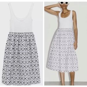 ZARA combination fabric embroidered dress